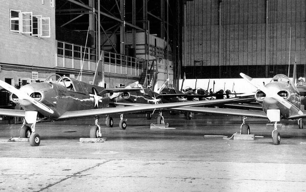 Culver PQ-14 Cadet target drones photographed during maintenance and inspection at Tinker Field, Oklahoma. (U.S. Air Force Photograph.)