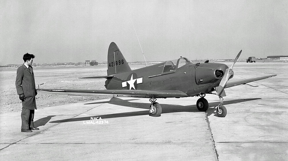 A Culver PQ-14B target drone photographed at NASA Langley in February 1945. (NASA Photograph.)