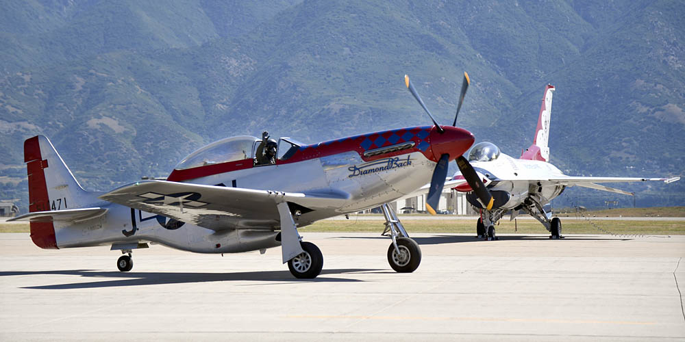 The P-51 Mustang DiamondBack photographed at Hill Air Force Base, Utah. (U.S. Air Force Photo by Todd Cromar.)