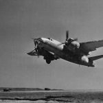 A Martin B-26 Marauder medium bomber takes off for a mission from an airfield somewhere in North Africa. (U.S. Air Force Photograph.)