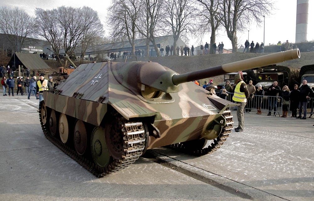 A Jadpanzer 38 Hetzer (Sd.Kfz. 138/2) is displayed at the Bastogne Barracks Museum during the 2018 Battle of Bulge Commemoration in Bastogne, Belgium. (U.S. Army Photograph / VIS Pascal Demeuldre.)