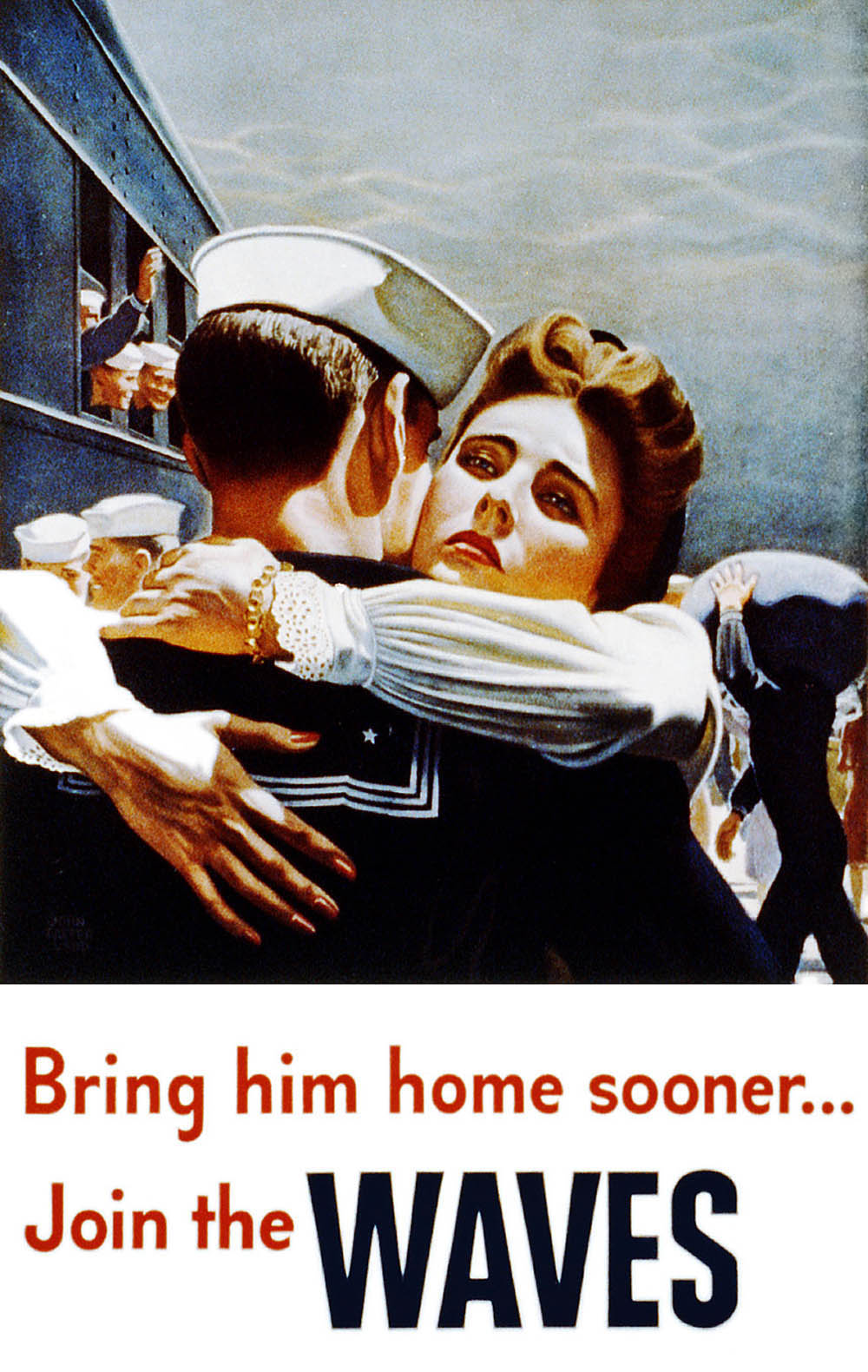 "Bring him home sooner… Join the WAVES" poster for the U.S. Naval Reserve Women's Reserve, better known as the WAVES (Women Accepted for Volunteer Emergency Service).  (U.S. Library of Congress Prints and Photographs.)