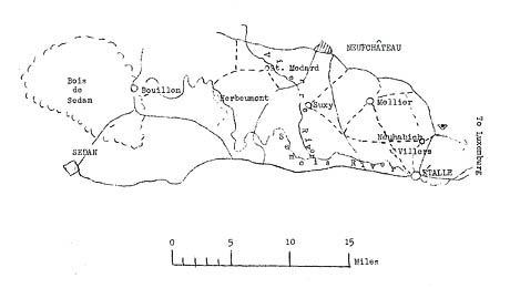 [Figure 1. Area around Étalle and Neufchâteau.]