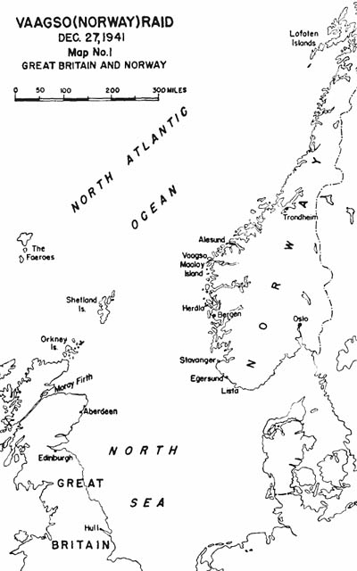 [Map No. 1: Vaagso (Norway) Raid, Dec. 27, 1941, Great Britain and Norway]