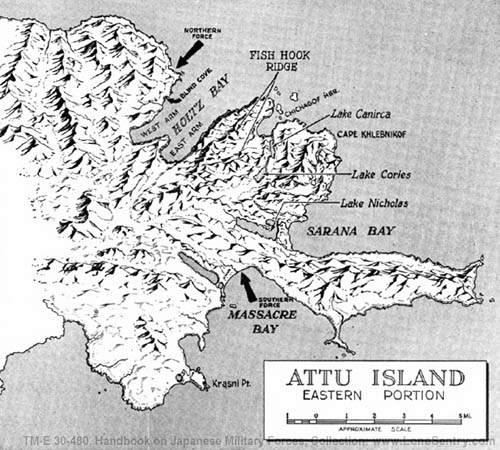 [Figure 116.  Map of Attu Island.]