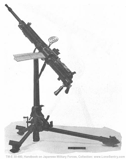 [Figure 229. Model 92 (1932) 7.7-mm HMG with AA adapter.]
