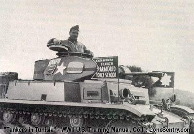 [Captured German Mark II Tank now used in training at a North African Replacement Center]