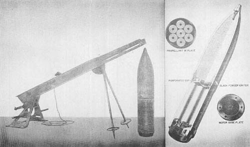 Japanese 20 cm Rocket Projectile and Launcher