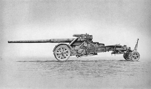 17 cm K. mit Mrs. Laf. 18: Field Gun on 21 cm Mrs. Laf. 18 Carriage