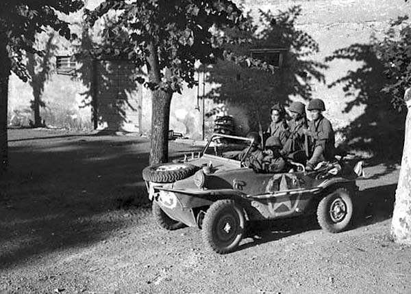 Captured Volkswagen Schwimmwagen VW Type 128 and 166