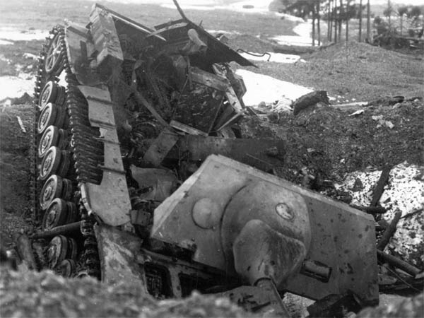 Jagdpanzer IV destroyed by air attack near Dasburg