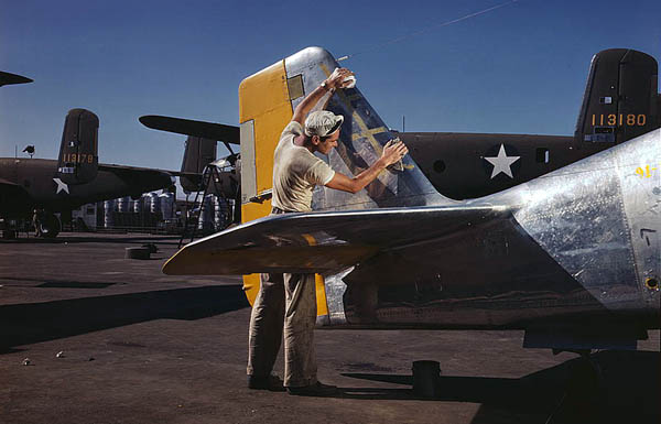 P-51 Fighter Prepared for Painting WW2
