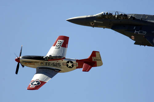 P-51 Mustang and F-15E Strike Eagle