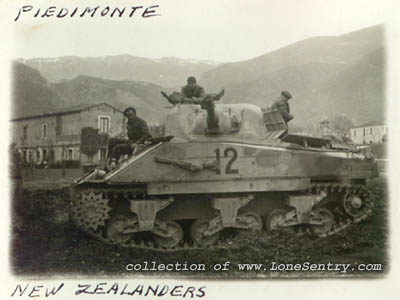 New Zealand M4 Sherman Tank in Italy during WW2 New Zealand M4 Sherman Tank in Italy during WW2