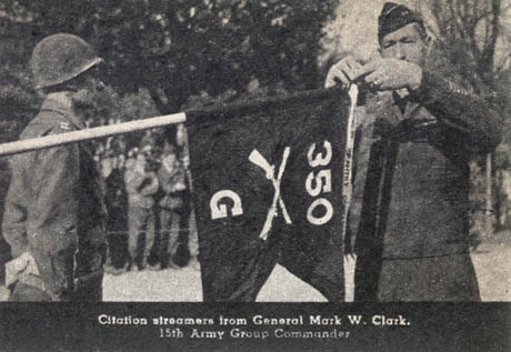 [Citation streamers from General Mark W. Clark, 15th Army Group Commander]