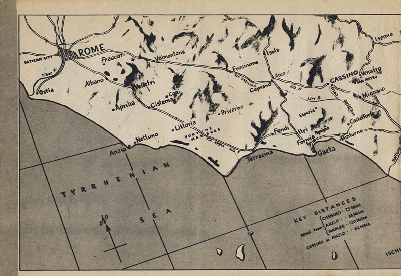 [Mission Accomplished: Map of Rome, Anzio, Cassino]