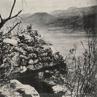 [On Mt. Rotondo, northeast of Cassino, the Germans prepared a concentration of at least 25 machine-gun positions in a strategic area dominating a highway running through an exposed valley.]