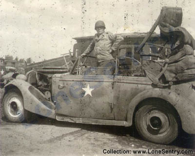 [WWII Captured German Car (Labelled Howard Slova, 1st Cook, Germany, June 1945)]