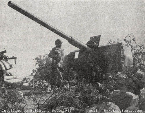 [An 8.8-cm Flak 41 emplaced in Italy.]
