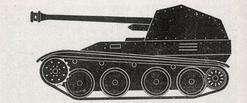 [A 75-mm tank destroyer on a modified chassis—7.5-cm Pak 40 (Sf.) auf Pz. Jäg. 38 (Marder III).]