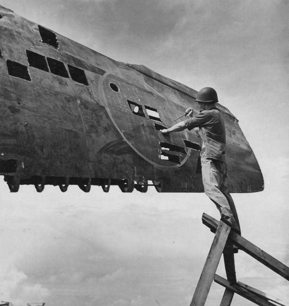 wing of destroyed japanese fighter plane