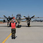 B-25 on the ramp at the the Sioux Gateway Airport