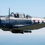 Original Caption: A vintage World War II aircraft, the SBD Dauntless, flies over Falcon Field during the Great Georgia Air Show as part of Air Force Week Atlanta Oct. 12 over Peachtree City, Ga. (U.S. Air Force Photograph / Tech. Sgt. Ben Gonzales.)