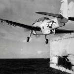 USS Guadalcanal launches TBM Avenger.