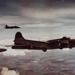 Color photograph of Boeing B-17 Flying Fortresses of the 401st BS, 91st BG. (U.S. Air Force Photograph.)