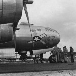 Boeing B-29 Superfortress Dauntless Dotty prepares for a bombing mission to Tokyo on an airfield on Saipan, November 1944. (U.S. Air Force Photograph.)