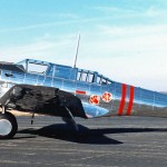 Color photograph of the Northrop A-17A attack bomber at the National Museum of the United States Air Force. (U.S. Air Force Photograph.)