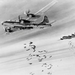 Boeing B-29 Superfortresses of 468th Bombardment Group, XX Bomber Command attack Rangoon, Burma in March 1945. (U.S. Library of Congress Photograph.)