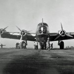 Front view of the Douglas XB-19 bomber which was the largest aircraft built for the U.S. Air Force until 1946. (U.S. Air Force Photograph.)