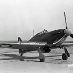 A British Hawker Hurricane IIA fighter was used for evaluation of stability and flight control at NACA Langley Research Center, Virginia. (NASA Photograph.)