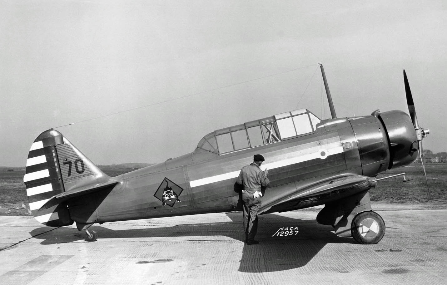 North American BT-9A primary trainer aircraft at Langley. (NASA Photograph.)