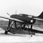 A prototype U.S. Navy Curtiss XSB2C-2 floatplane photographed in 1942. (U.S. Navy Photograph.)