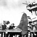 A Northrop BT-1 dive bomber of Bombing Squadron Five (VB-5) photographed on the flight deck of the USS Yorktown (CV-5). (U.S. Navy Photograph.)