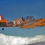 A Miles M.27 Master III advanced trainer built by Miles Aircraft Ltd. photographed over the United Kingdom. (Imperial War Museum Photograph.)