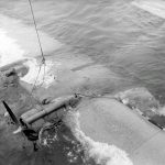 A U.S. Navy Consolidated PBY-5 Catalina from Patrol Squadron VP-45 is salvaged at Casco Cove, Attu, Alaska in August 1943. (U.S. Navy Photograph.)