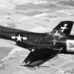 Prototype Curtiss XF15C-1 photographed in flight in 1945. (U.S. Air Force Photograph.)