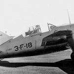 A U.S. Navy Brewster F2A-1 Buffalo in the markings of Fighting Squadron 3 (VF-3) photographed at the factory of Brewster Aeronautical Corp. in Long Island, New York. (U.S. Navy Photograph.)