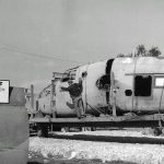 The fuselage of the veteran Montana Sheep Herder, a B-25D Mitchell of the 446th BS, 321st BG, is trucked into a 15th Air Force salvage yard in North Africa. (U.S. Air Force Photograph.)