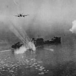 Aircraft from RAF Coastal Command attack German shipping. (U.S. Air Force Photograph.)