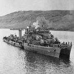 Destroyer USS Kearny (DD-432) alongside the USS Monssen (DD-436) in port at Reykjavik, Iceland after the USS Kearny had been torpedoed by the German submarine U-568. (Official U.S. Navy Photograph.)